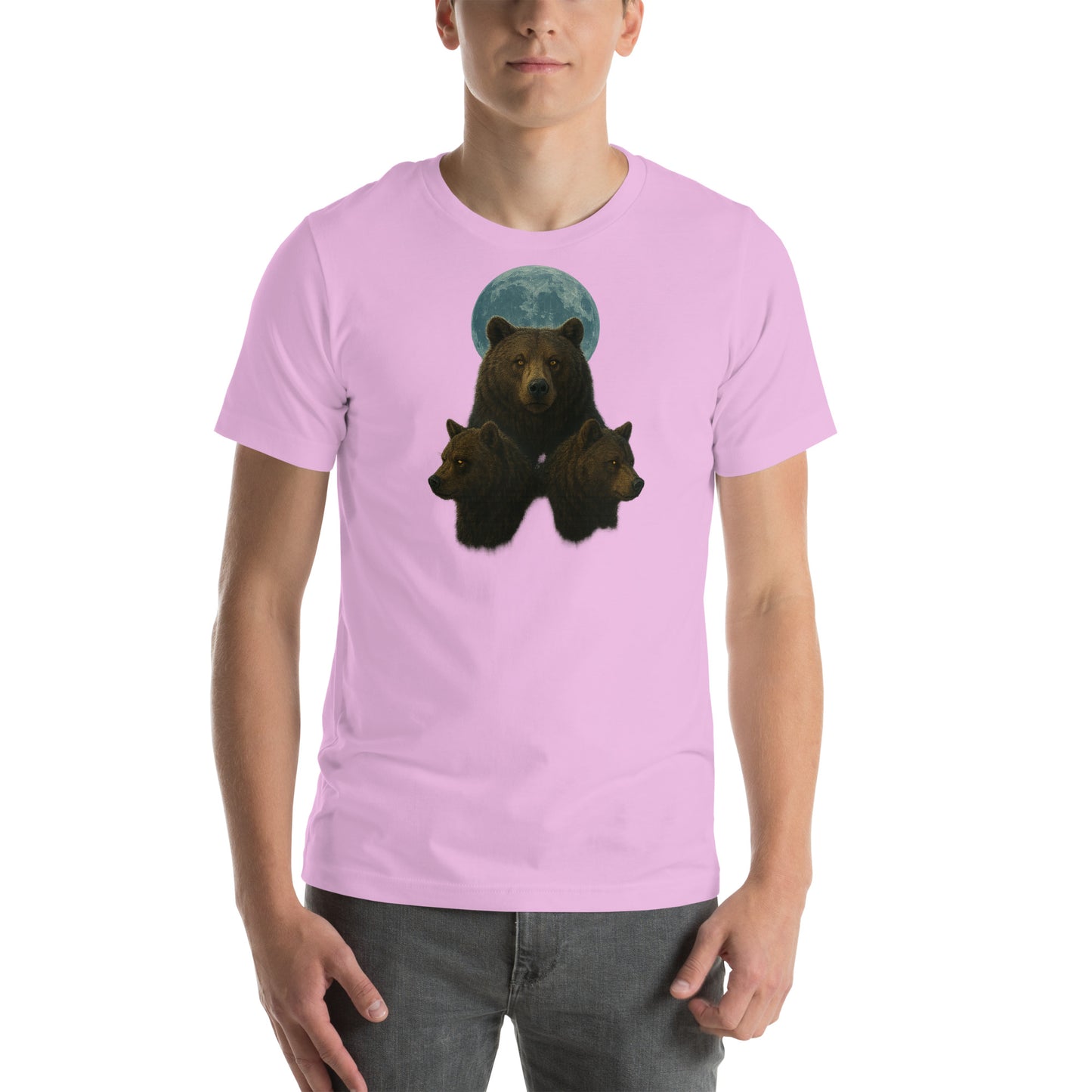 Flat lay of Three Bears Unisex T-Shirt – vintage-inspired triple bear graphic streetwear shirt.