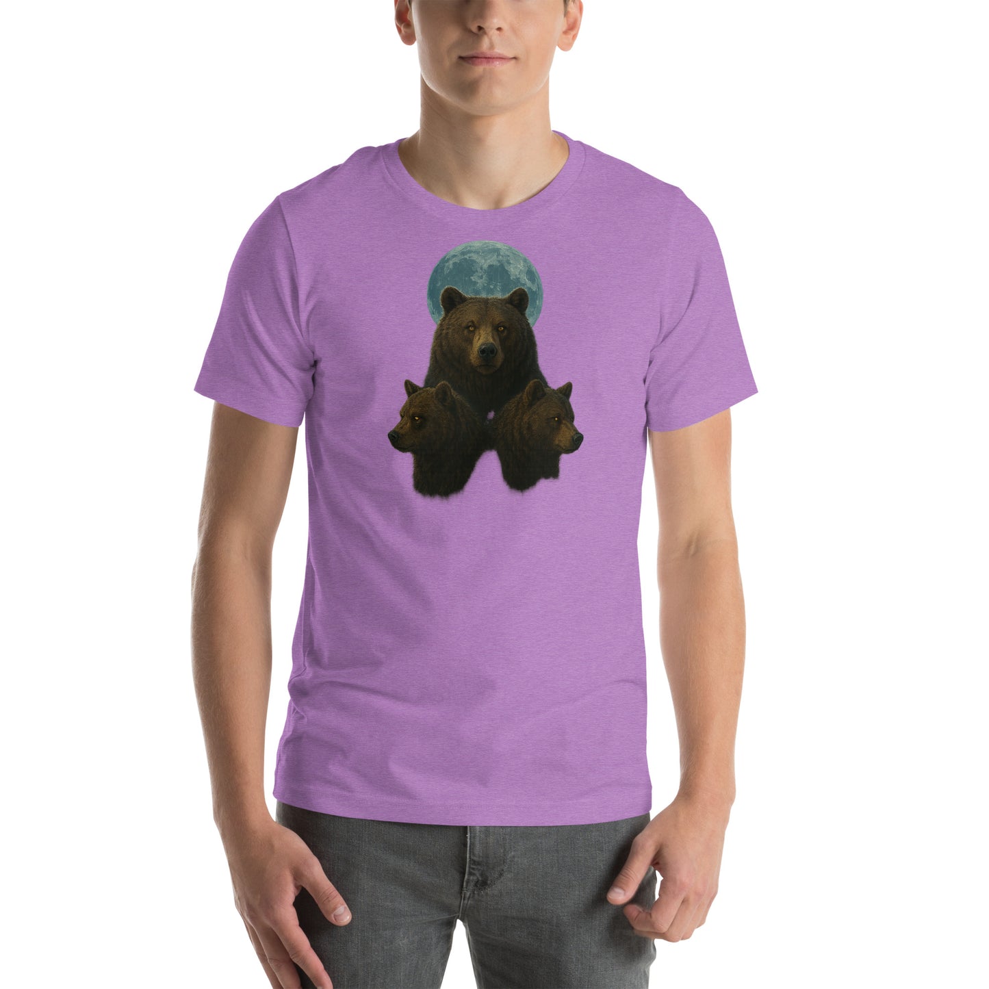 Flat lay of Three Bears Unisex T-Shirt – vintage-inspired triple bear graphic streetwear shirt.
